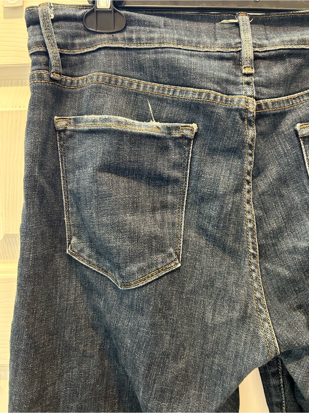 FRAME Le Garçon Jeans Women’s Size 32 Dark Wash Distressed Straight Crop - Picture 12 of 13